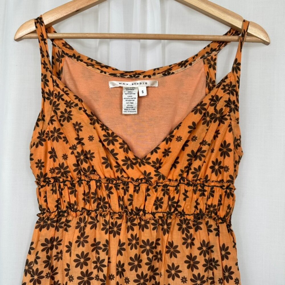 Womens Floral Babydoll Sundress Small Ombre Retro Colorful Spring Hippie Lined - Picture 2 of 8
